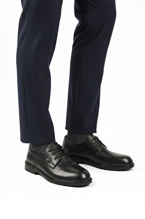 Siyah Hakiki Deri Erkek Casual Ayakkabı DSN 2037 M