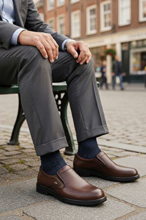 Kahve Hakiki Deri Erkek Casual Ayakkabı DSN 2036 M