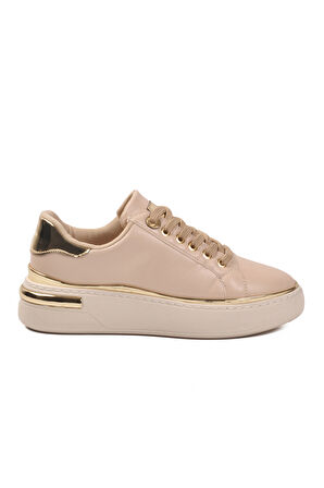 Bej Bağcıklı Hafif Kadın Sneaker Lady 029 Z