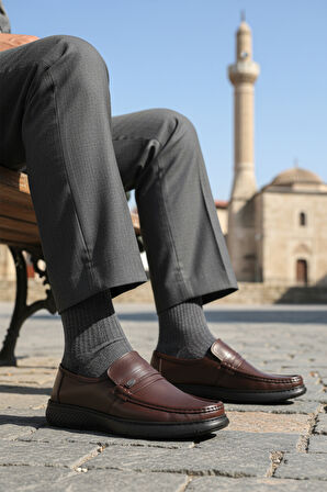 Kahve Hakiki Deri Erkek Casual Ayakkabı DSN 2030 M