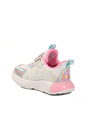 Gümüş Cırtlı Işıklı Hafif Esnek Kız Çocuk Spor Ayakkabı 1986 P