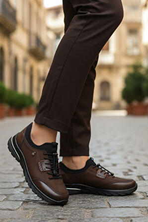 Kahve Nubuk Hakiki Deri Anatomik Kadın Casual Ayakkabı PLV061 Z