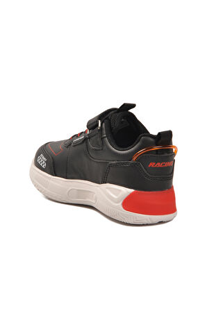 Siyah Cırtlı Hafif Erkek Çocuk Spor Ayakkabı Racing P