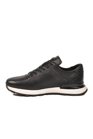 Siyah Bağcıklı Hakiki Deri Erkek Sneaker M217 M