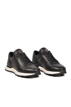Siyah Bağcıklı Hakiki Deri Erkek Sneaker M217 M