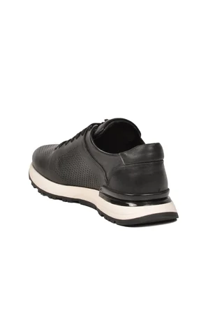 Siyah Bağcıklı Hakiki Deri Erkek Sneaker M217 M