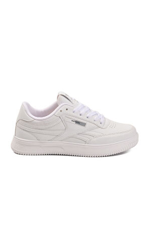 Beyaz Bağcıklı Hafif Cilt Unisex Spor Ayakkabı Marlow G