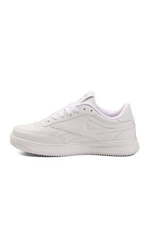 Beyaz Bağcıklı Hafif Cilt Unisex Spor Ayakkabı Marlow G