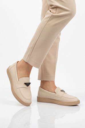 Bej Hafif Esnek Kadın Casual Ayakkabı B-01 Z