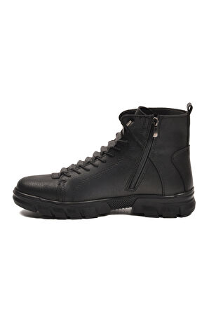 Siyah İçi Polarlı Kaymaz Fermuarlı Erkek Bot 660 M