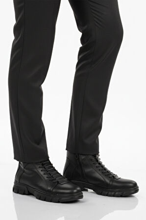 Siyah İçi Polarlı Kaymaz Fermuarlı Erkek Bot 660 M