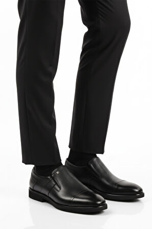 Siyah Floter Hakiki Deri Erkek Klasik Ayakkabı 3257 M