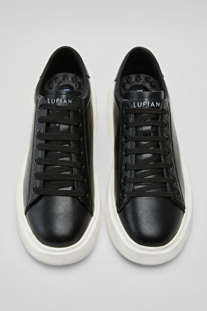 Siyah Hakiki Deri Bağcıklı Erkek Sneaker Gage M
