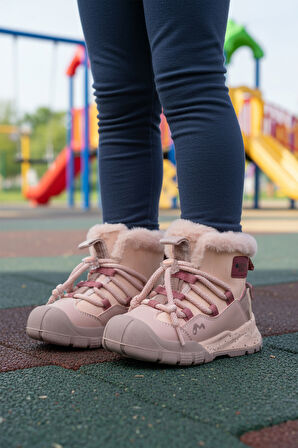 Pembe İçi Kürklü Soğuğa Dirençli Kaymaz Taban Erkek Çocuk Bot 22671 F