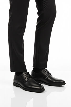 Siyah Hakiki Deri Erkek Klasik Ayakkabı 2496 M