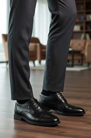 Siyah Hakiki Deri Erkek Klasik Ayakkabı 2499 M