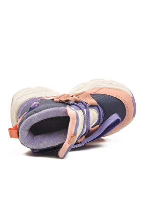 Pudra Cırlı İçi Kürklü Kaymaz Soğuğa Dirençli Kız Çocuk Bot 2087 P