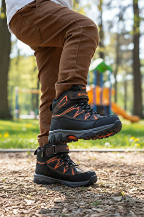 Kahve Turuncu Polarlı Kaymaz Çocuk Outdoor Bot 2301 F