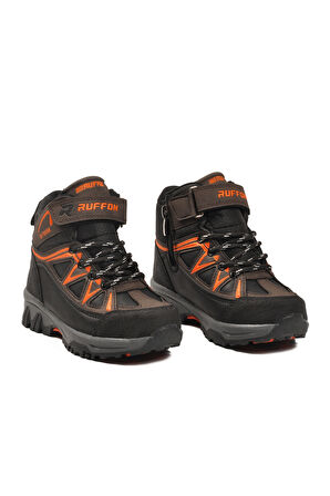 Kahve Turuncu Polarlı Kaymaz Taban Çocuk Outdoor Bot 2301 P