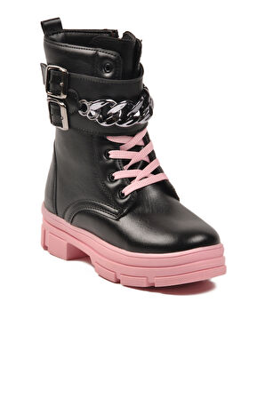 Siyah Pembe İçi Polarlı Kaymaz Taban Kız Çocuk Bot G-1001 F Zncr