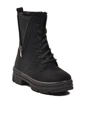 Siyah İçi Polarlı Kaymaz Taban Kız Çocuk Bot G-1001 F Frmr