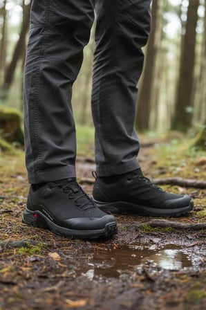 Siyah Kaymaz Taban Su Geçirmez Erkek Outdoor Ayakkabı 110396A-1 M