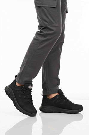 Siyah Nubuk Hakiki Deri Su Geçirmez Erkek Outdoor Ayakkabı M2040 M