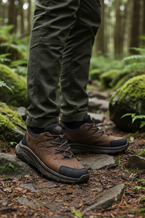 Kahve Nubuk Hakiki Deri Su Geçirmez Erkek Outdoor Ayakkabı M2040 M