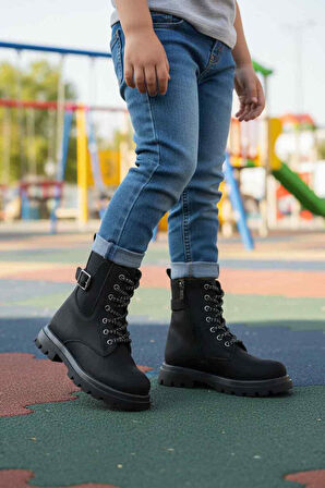 Siyah İçi Polarlı Kaymaz Kız Çocuk Bot Aleda F