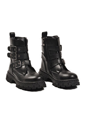 Siyah İçi Polarlı Kaymaz Kız Çocuk Bot Caneda F