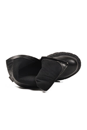 Siyah İçi Polarlı Kaymaz Kız Çocuk Bot Caneda F