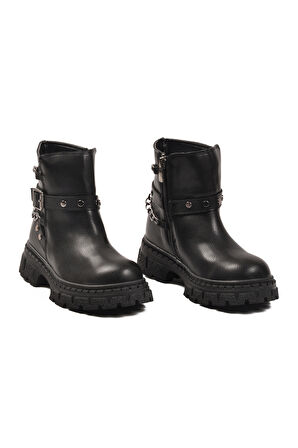 Siyah İçi Polarlı Kaymaz Kız Çocuk Bot Dante F