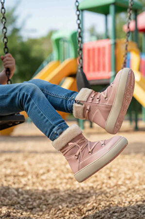 Pudra İçi Polarlı Kaymaz Kız Çocuk Bot Selis F