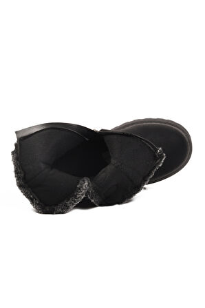 Siyah İçi Polarlı Kaymaz Kız Çocuk Bot Buckle F