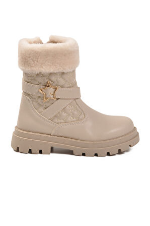 Bej İçi Polarlı Fermuarlı Kız Çocuk Bot Evla P