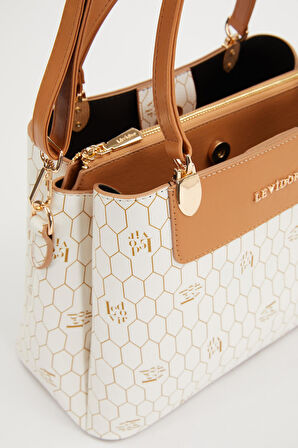 Krem Kadın El ve Omuz Çantası 930216