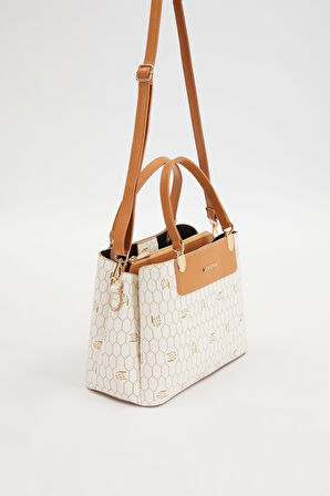 Krem Kadın El ve Omuz Çantası 930216