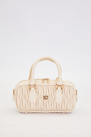 Krem Kadın El ve Omuz Çantası 930928