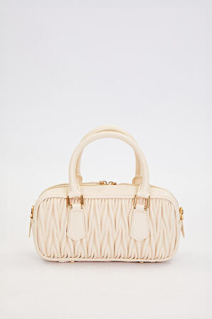 Krem Kadın El ve Omuz Çantası 930928