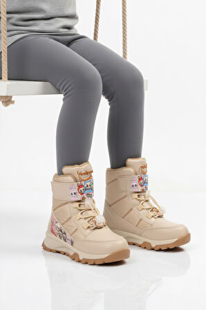 Bej İçi Kürklü Soğağa Dirençli Kaymaz Kız Çocuk Bot 999 F