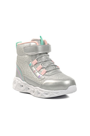 Gümüş Cırtlı Işıklı Hafif Kız Çocuk Bot Kids B