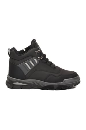 Siyah Gri Kaymaz Taban Fermuarlı Unisex Outdoor Bot 444 G