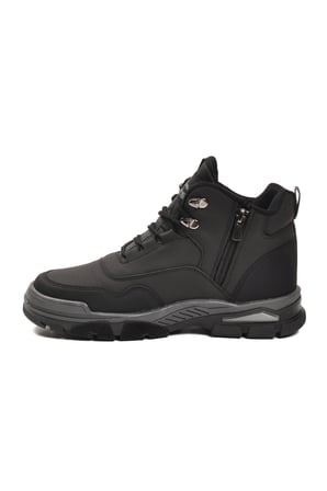 Siyah Gri Kaymaz Taban Fermuarlı Unisex Outdoor Bot 444 G