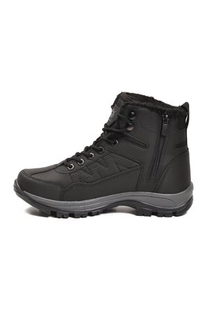 Siyah Kırışık İçi Kürklü Soğuğa Dirençli Kaymaz Taban Unisex Outdoor Bot 980 G