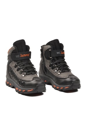 Siyah Füme Polarlı Kaymaz Fermuarlı Unisex Outdoor Çocuk Bot 2115 F