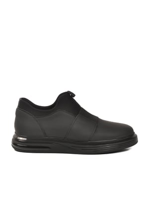 Siyah Nubuk Hakiki Deri Slip-On Konfor Taban Erkek Casual Ayakkabı Sneaker 6961 M