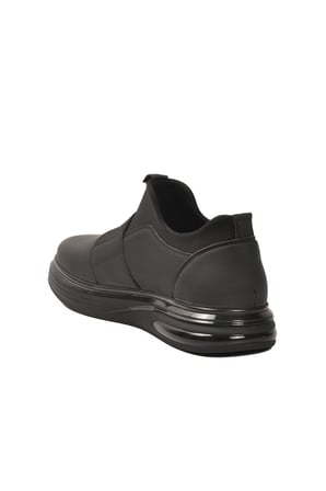 Siyah Nubuk Hakiki Deri Slip-On Konfor Taban Erkek Casual Ayakkabı Sneaker 6961 M