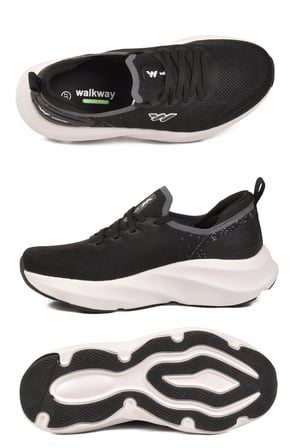 Siyah Beyaz Fileli Hafif Esnek Hafızalı Taban Unisex Spor Ayakkabı Flexnova G