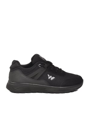 Siyah Fileli Hafif Bağcıklı Unisex Spor Ayakkabı 7001 Omina G