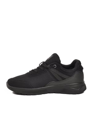 Siyah Fileli Hafif Bağcıklı Unisex Spor Ayakkabı 7001 Omina G